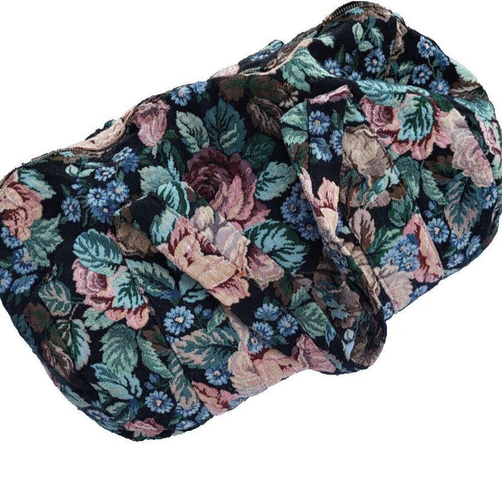 Vintage Floral Print Carpet Bag Duffel Bag - Picture 5 of 5